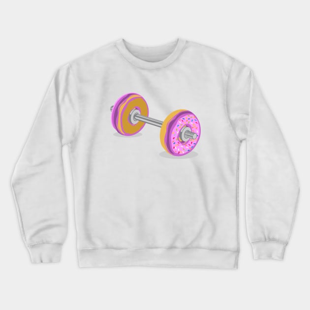 Doughnut Series: Doughnut Barbell Crewneck Sweatshirt by Jarecrow 